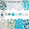 GOMAKERER 240Pcs 8 Style Crackle Transparent Glass Beads CCG-GO0001-01-2