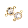 Brass Pave Clear Cubic Zirconia Connector Charms KK-Z121-06G-05-2