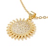 Clear Cubic Zirconia Sun Pendant Necklace NJEW-O125-21G-1