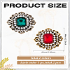 2Pcs 2 Colors Baroco Style Alloy Rhinestone Safety Pin Brooches JEWB-LP0001-09-2