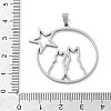 304 Stainless Steel Pendants STAS-I327-02P-03-3