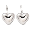 Heart Brass Dangle Earrings EJEW-B132-03P-4