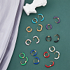 DICOSMETIC 9 Pairs 9 Colors Enamel Huggie Hoop Earrings EJEW-DC0001-30-5
