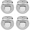 6Pcs Flat Round Alloy Bag Tuck Lock Clasps FIND-CP0003-23P-6