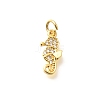 Brass Micro Pave Clear Cubic Zirconia Charms KK-Q040-04A-G-1