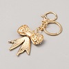 Alloy Rhinestone Pendant Keychain KEYC-WH0030-57-2
