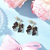 Bowknot Alloy Enamel Dangle Stud Earrings EJEW-JE06449-5