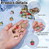 50Pcs 10 Colors Rose Flower Transparent Glass Pendants PALLOY-HS00017-4