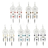 Alloy Feather Dangle Earrings EJEW-FS00028-1