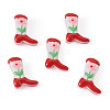 5Pcs Boot Baking Paint Glass Enamel  Beads LAMP-TADJ0001-08F-3