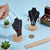 Bust Iron Jewelry Necklace Display Stands with Wooden Rond Base NDIS-WH0024-06B-3