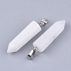 Natural White Jade Point Pendants G-R220-34R-2