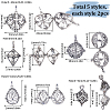 10Pcs 5 Styles Filigree Brass Cage Pendants KK-SC0003-77D-2