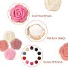 100Pcs 10 Colors Opaque Resin Flower Cabochons CRES-YS0001-06-4