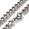 304 Stainless Steel Cuban Link Chain Necklaces for Men NJEW-B117-01I-P-1
