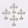 Alloy Rhinestone Cross Big Pendants LS-ALRI-1475-S-NR-4