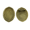 Oval Tibetan Style Brooch Cabochon Settings TIBE-S172-AB-NR-1