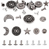 50Pcs 5 Styles Alloy River Studs FIND-TA0009-59-1