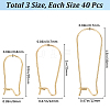 120Pcs 3 Style 304 Stainless Steel Hoop Earring Findings STAS-SP0001-27-2