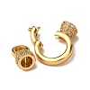 Brass Micro Pave Clear Cubic Zirconia Fold Over Clasps KK-Z121-30G-2