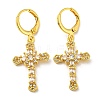 Real 18K Gold Plated Brass Dangle Leverback Earrings EJEW-A033-03G-04-1