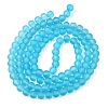 Baking Paint Deep Sky Blue Frosted Round Transparent Glass Bead Strands X-GLAA-S031-6mm-37-2