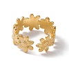 Ion Plating(IP) 304 Stainless Steel Ring Flower Wrap Open Cuff Ring for Women X-RJEW-C045-17G-3