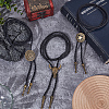 3Pcs 3 Styles Alloy Pendant Bolo Tie Lariat Necklaces NJEW-CL0001-09-4
