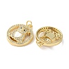 Brass Micro Pave Cubic Zirconia Pendants KK-B083-39D-G-2