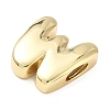 Brass Initial Beads KK-B167-27G-01W-2