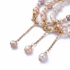Natural Baroque Pearl Keshi Pearl Beaded Bracelets Sets BJEW-JB05266-4