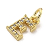Initial Letter Brass with Cubic Zirconia Charms KK-Q814-26E-G-2