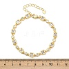 Brass Micro Pave Clear Cubic Zirconia Link Chain Bracelets for Women BJEW-P366-02C-G-3