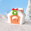 Christmas Themed Resin House Figurine XMAS-PW0001-091P-1