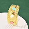 304 Stainless Steel Wide Cuff Bangles for Women LS-BJEW-K285-02G-3