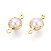 Brass ABS Imitation Pearl Connector Charms KK-N286-02A-G-2