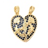 Valentine's Day Brass Micro Pave Cubic Zirconia Split Pendants KK-H251-01D-G-1