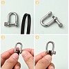 304 Stainless Steel D-Ring Anchor Shackle Clasps STAS-P182-19P-4