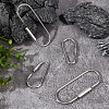 4Pcs 2 Styles 304 Stainless Steel Screw Carabiner Lock Charms STAS-UN0059-93-2