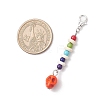 Dyed Synthetic Turquoise Halloween Skull Pendants Decorations HJEW-JM03902-3