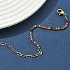 304 Stainless Steel Paperclip Chain & Rhinestone Cup Chains  Bracelets for Women BJEW-D456-06G-03-3