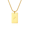 Stylish Stainless Steel 12 Zodiac Rectangle Pendant Necklaces for women GA2858-6-1