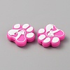Paw Print Food Grade Eco-Friendly Silicone Beads SIL-WH0008-43B-2
