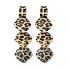 Leopard Print Alloy Dangle Stud Earrings LS-EJEW-K304-01B-G-5