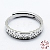 Anti-Tarnish Rhodium Plated 925 Sterling Silver Rings STER-G027-19P-L-1