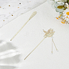 2Pcs 2 Styles Alloy Hair Sticks OHAR-LP0004-04-1