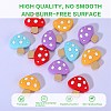 12Pcs 4 Colors Mushroom Food Grade Eco-Friendly Silicone Focal Beads SIL-SZ0001-10-5