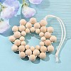 Flower Wood Beads Hanging Ornaments HJEW-TA00308-2