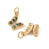 SHEGRACE Brass Micro Pave Cubic Zirconia Charms XGRQ5K456-628G-G-2
