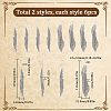 12Pcs 2 Style Tibetan Style Alloy Bookmarks Findings with Hole FIND-SC0006-55-2